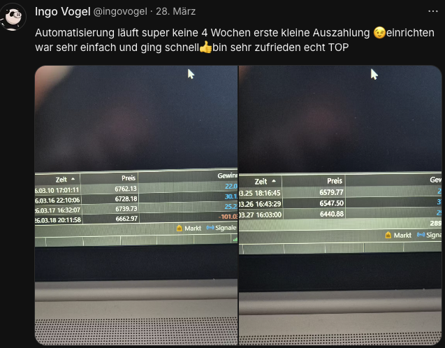 Whop-Bewertung von Ingo: Erste Auszahlung in unter 4 Wochen, Einrichten ging schnell